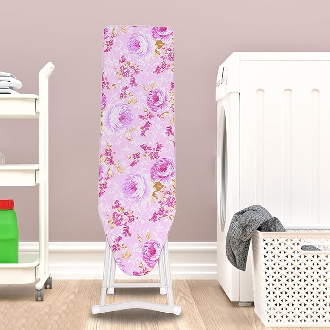 Honrane Space-Saving Ironing Board, Adjustable Height,Folding,Full-Size Purple 36 inch