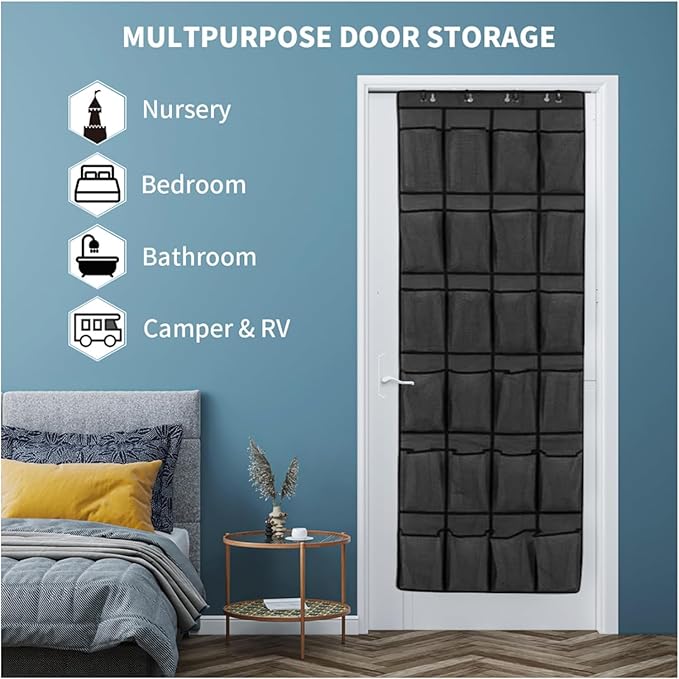 Over the Door Shoe Organizer 24 Extra Large Pockets Hanging Shoe Rack Holder for Closet Storage Hanging Shoe Organizer-NeatNest