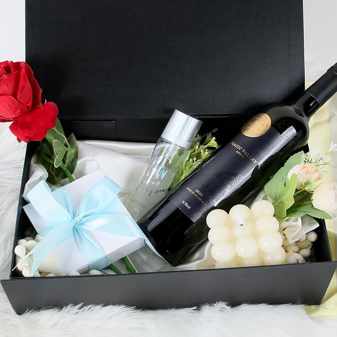 Aimyoo Galaxy Black Magnetic Gift Boxes with Lids 13.8x9x4.3 in, Large Bridesmaid Groomsman Proposal Box, Rectangle Collapsible Box for Present Graduation Birthday Storage 5 Pack-NeatNest