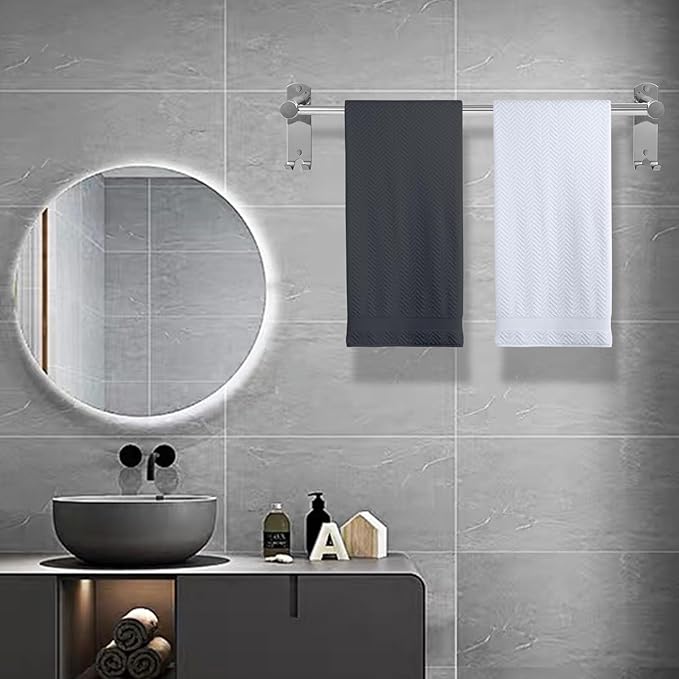 Bathroom Towel Rack, 28In Adjustable Bathroom Towel Bar, Stainless Steel Towel Bar, Owel Holder for Bathroom Wall