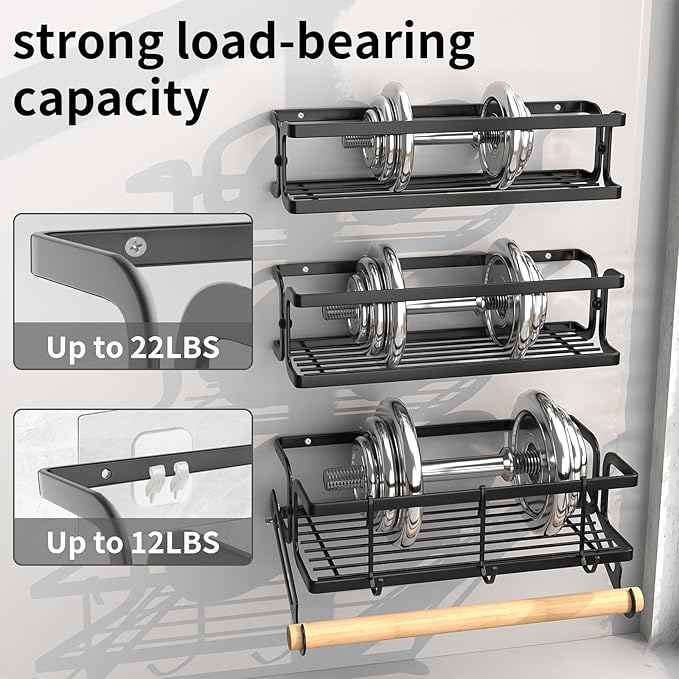3 Pack Spice Rack Wall Mount With Paper Towel Holder and Hooks,Space-Saving Spice Organizer for Spice Jars and Seasonings, Hanging Spice Rack Organizer Kitchen for Cabinet, Pantry,Black-NeatNest