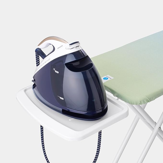Brabantia - Ironing Board C - Extra Large Steam Unit Holder - Adjustable in Height - Non-Slip Rubber Feet - Cotton Cover with Foam Layer - Foldable XL Unit - Soothing Sea - 49 x 18 inches
