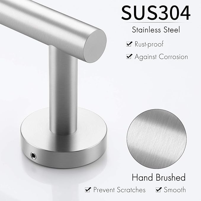 KES Bathroom Towel Bar, Towel Hangers for Bathroom Wall Shower Hand Towel Holder Hanger 27.6 Inches SUS304 Stainless Steel RUSTPROOF Wall Mount Brushed Steel, Total Length 29.9 Inch, A2000S75-2