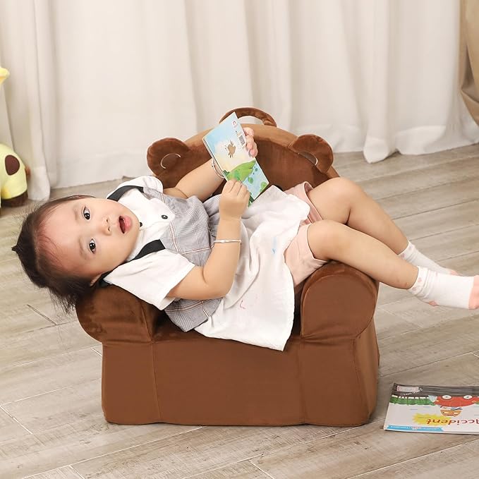 Cuddly Toddler First Chair, Premium Character Chair, Brown Bear, 18 Month up to 3 Years-NeatNest