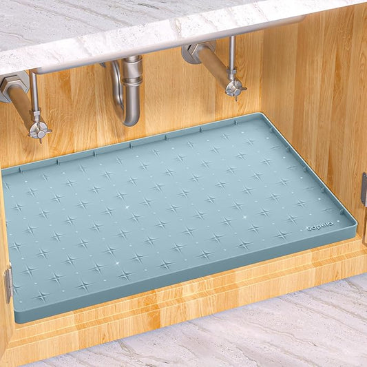 Sdpeia Under Sink Mat for [34" x 22"] Cabinet, Upgraded Silicone Waterproof Mat Kitchen Cabinet Liner Cabinet Protector Kitchen Organizers and Storage-NeatNest