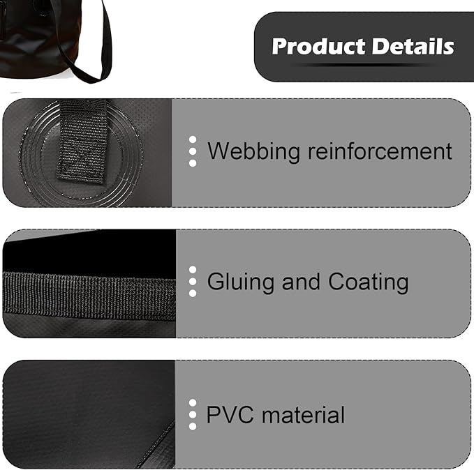 Collapsible Bucket with Handle, Lightweight Folding Water Container, Portable Collapsible Bucket for Fishing, Camping, Hiking, Backpacking, Outdoor Survival, Car Washing Black 20L-NeatNest