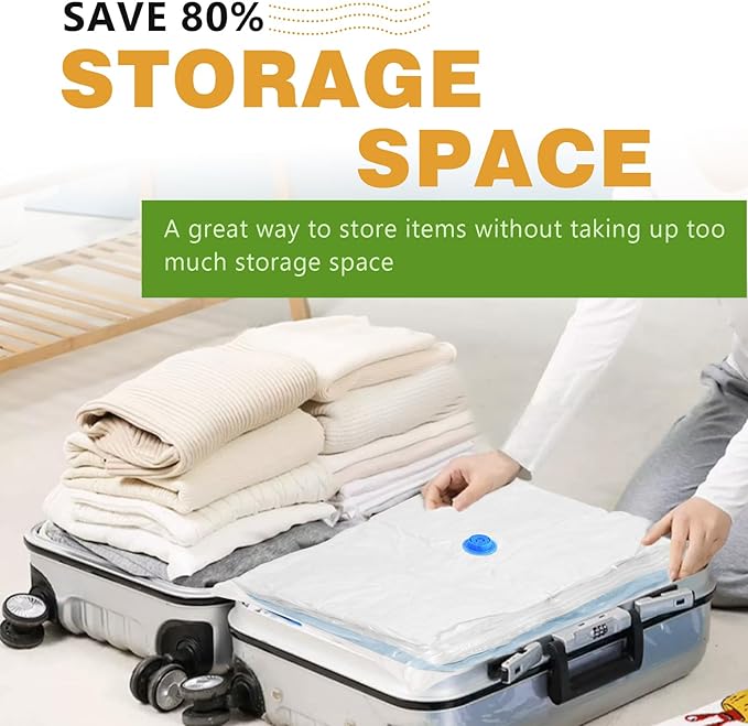 Vacuum Storage Bags with Electric Pump, 8 Pack (4 Jumbo 4 Large Vacuum Seal Bags for Clothing) Storage Bags Vacuum Sealed Bags for Travel, Luggage, Bedding, Blankets-NeatNest