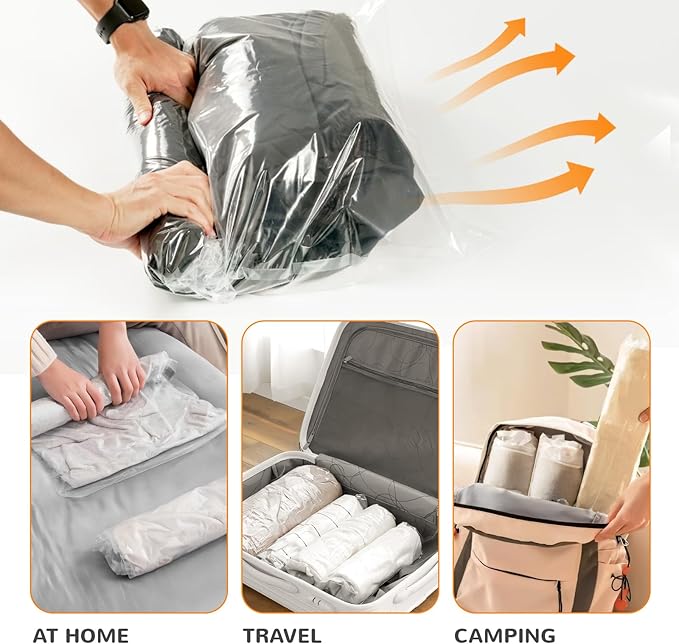 [2024 NEW] 20 Compression Travel Bags - Space Saver Bags for Travelling (10 Large, 10 Medium), Wevac-NeatNest