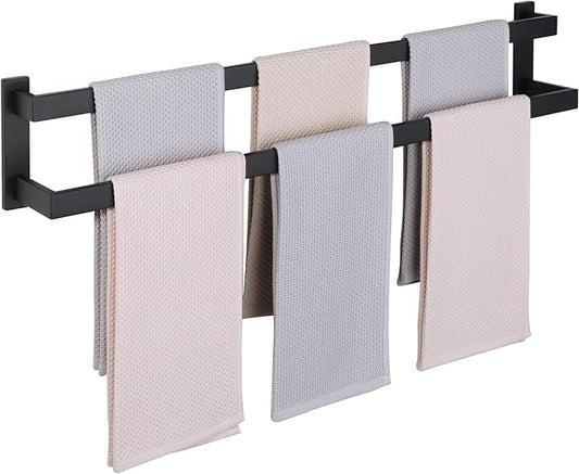 Alise Bath Double Towel Bars,Black Towel Holder Towel Racks for Bathroom Lavatory,Wall Mount Towel Hanger SUS304 Stainless Steel Towel Rail,GOY2800-B Matte Black 32 Inch