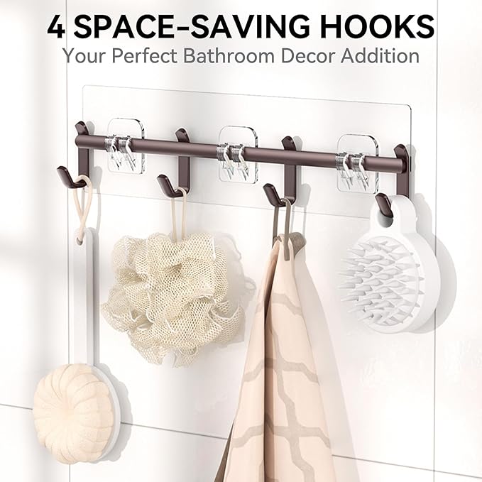 YASONIC Shower Caddy, 6 Pack Large Capacity shower Organizer with Soap Holder and 12 Hooks, Rustproof Shower Shelves for Inside Shower, No Drilling&Sleek Bathroom Organizers and Storage Bronze-NeatNest