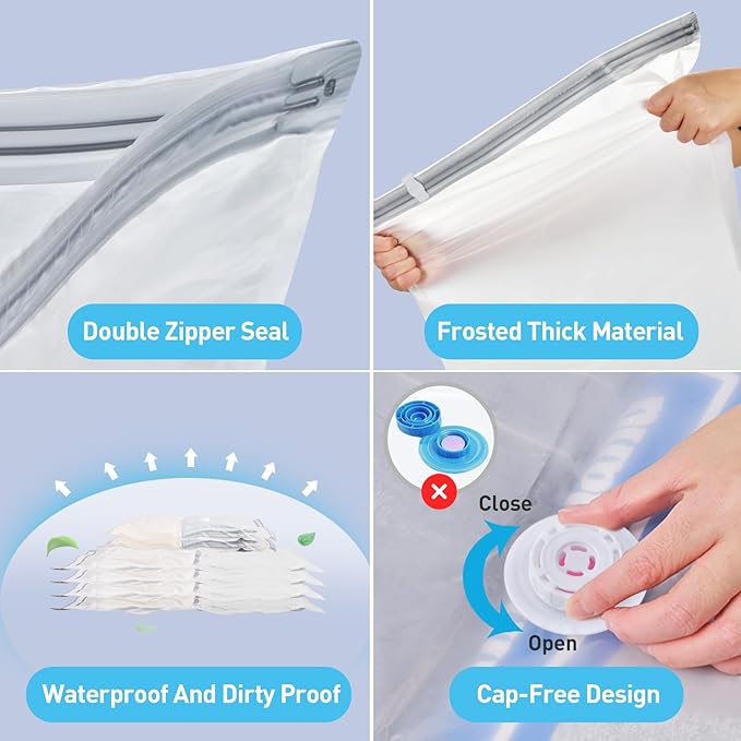 12 Pack Vacuum Storage Bags with Electric Air Pump, Vacuum Seal Bags for Clothing (3Jumbo/3Large/3Medium/3Small), Space Saver Bag for Clothes, Blanket, Duvets, Pillows,Comforters, Bedding,Travel-NeatNest