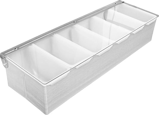 New Star Foodservice 48049 Stainless Steel Condiment Dispenser with 6 Compartments (NO ICE TRAY INCLUDED)-NeatNest
