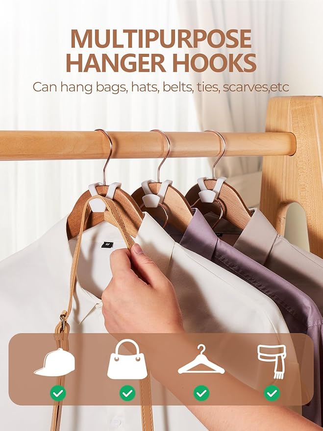 HOUSE DAY Space Saving Hangers 100 Pack, Clothes Hanger Connector Hooks, Heavy Duty Closet Space Saver, Small Space Solutions, Cascading Dorm Room Closet Organizer and Storage - White-NeatNest