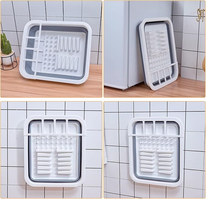 Collapsible Dish Drainer with Drain Plug & Swivel Spout - Space-Saving, Portable Dish Rack for Kitchens, RVs, Campers & Travel Trailers-NeatNest