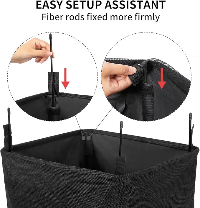WOWLIVE Large Rolling Laundry Basket Wheels 90L Collapsible Tall Laundry Hamper Handle Foldable Dirty Clothing Basket Fold up Rectangular Hampers for Laundry Dorm Room (Black)