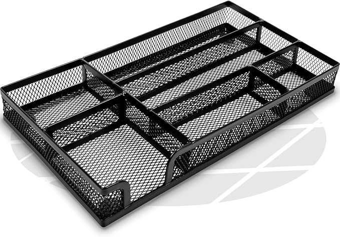 Desk Drawer Organizer Tray Versatile Metal Mesh Desk Organizers and Accessories for Office Supplies, School, Home, 10.34 x 6.1 x 1.38 Inches-NeatNest