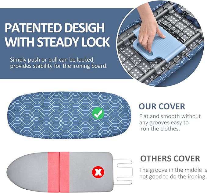APEXCHASER Foldable Ironing Board, Tabletop Small Ironing Board with Heat Resistant Ironing Covers, Portable Folding Mini Iron Board with Non-Slip Feet for Home, Laundry Rooms, Dorms, Travel Use