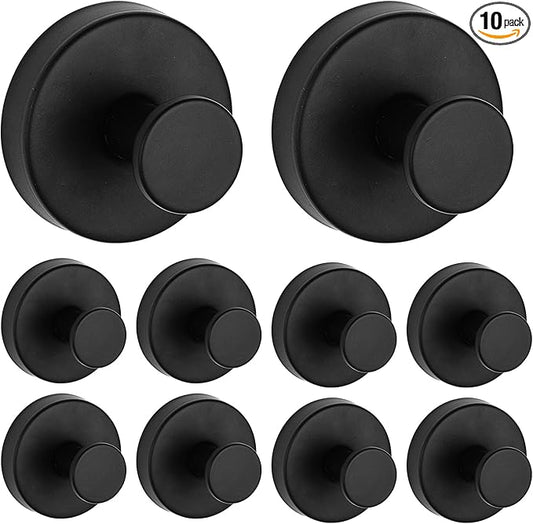 10 Pack Suction Cup Hooks for Shower, Suction Cup Towel Hooks for Bathrooms, Adhesive Wall Hook, SUS304 Waterproof Stainless Steel Hooks for Bathroom, Bedroom, Kitchen, Hotel and Office