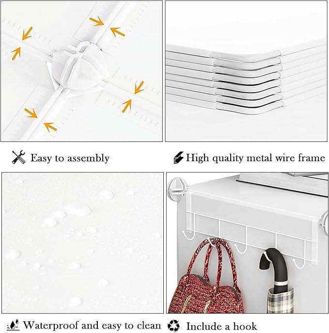 AWTATOS Shoe Rack, 8 Tier Shoe Storage Cabinet with Door, 32 Pair Shoe Organizer Shelves for Closet Hallway Bedroom Entryway, White-NeatNest
