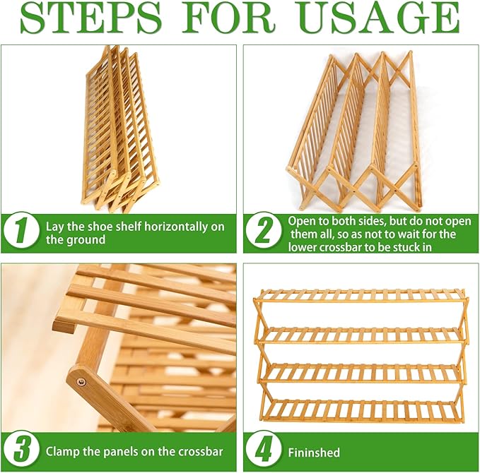 Choclaif Free Standing Shoe Racks for Closet, Shoe Shelf Bamboo Shoe Rack for Bedroom, Entryway Hallway Closet Living Room Organizer（5 Tier）-NeatNest