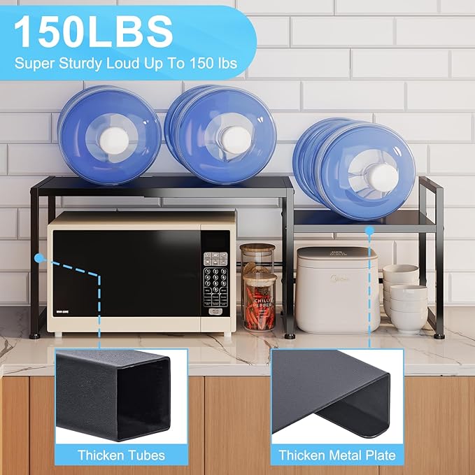 44.3 Inches Expandable Metal Storage Shelves,150LBS Heavy Duty Shelving Units and Storage For Appliance,Adjustable Utility Organization and Storage Shelf Rack For Kitchen Cabinet Closet Garage Pantry-NeatNest