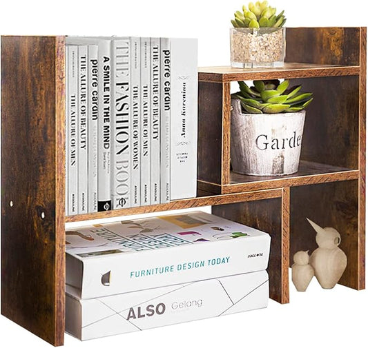 BROWN-BROWN Desktop Shelves & Office Shelves Desk Shelf Organizer Wooden Desk Shelf-NeatNest