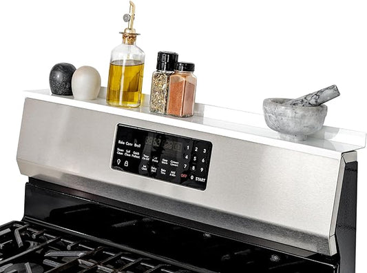 StoveShelf 24" Apartment Length White Magnetic Shelf for Kitchen Stove - Kitchen Storage Solution with Zero Installation - Over Stove Spice Rack Organizer