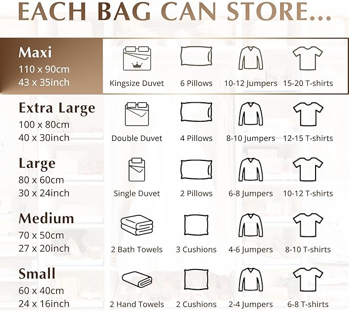 GENIE SPACE Max Vacuum Storage Bags - Pack of 4, 43x35in | Strong XXL Jumbo Size Space Saving Bags | Premium Airtight & Reusable Vacuum Bag for Clothes, Duvets, Curtains, etc. | inc Travel Pump-NeatNest