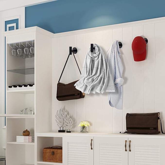 Adhesive Hooks Heavy Duty Wall Hooks Stainless Steel Waterproof Shower Hook, Adhesive Holder Coat Hook for Hanging, Wall Mounted Towel Hooks for Bathroom Glass Window- 2 Pack