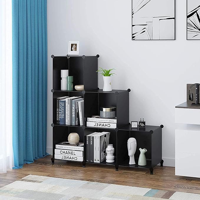 HOMIDEC 6-Cube Storage Organizer, Closet Organizer Storage Cabinet Shelf Bookcase Bookshelf,Storage Cubes Organizer Cabinet for Kids,Closet, Bedroom,Bathroom-NeatNest