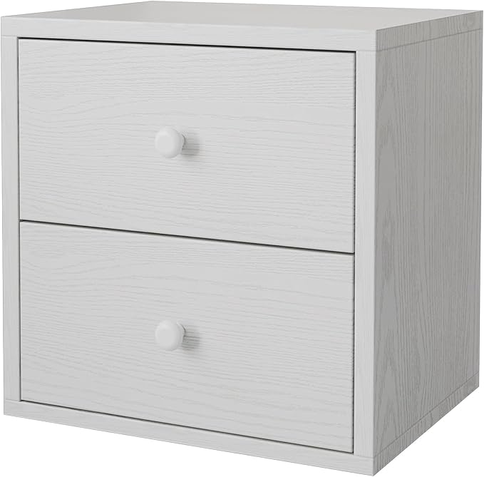 FUSUNBAO Magic DIY Cube Storage Organizer Stackable Cubes for Home Books Clothes Toy-Modular Cubby Storage System-Office Cubical-Bookcase Closet (Pure White-Washed, Drawer Cube)-NeatNest