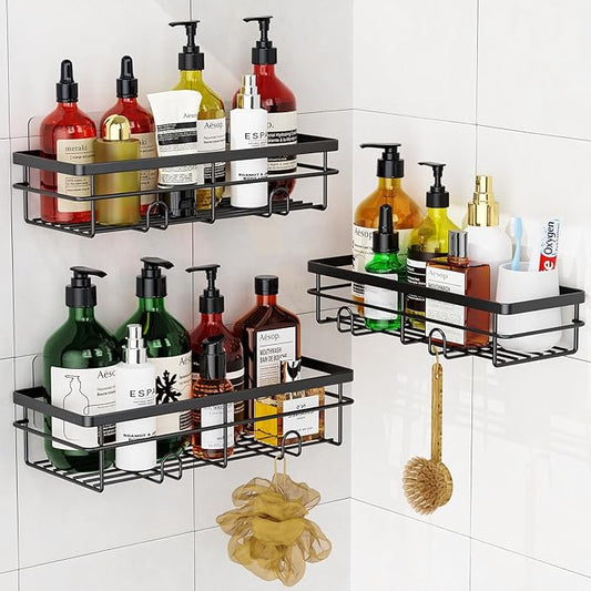 Uamector Shower Caddy Organizer Rustproof - Bathroom Shelves Rack for Home Decor & Storage - Adhesive Wall Shampoo Holders for Inside - Bath Tub Organization