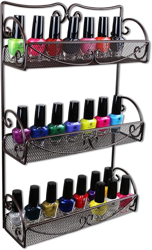 Deco Brothers 3 Tier Wall Mounted Hanging Spice Rack, Bronze-NeatNest