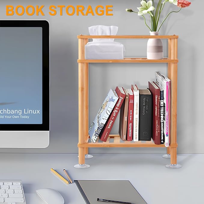 2-Tier Bathroom Storage，Over The Toilet Storage ， Bathroom Shelves Organizer, Storage Rack for Towels, Soap, Shampoo, Toilet Paper Holder, Space Saving for Small Spaces, Easy Assembly-NeatNest