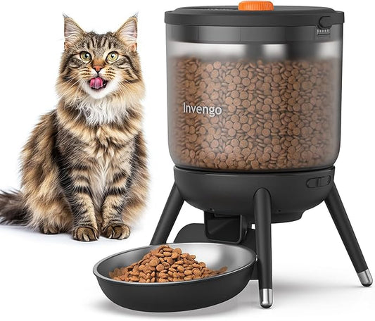 Automatic Cat Feeder with Timed Food Dispenser, One-Touch Feeding, Dual Power Supply, Anti-Bug Design, Visible 3L Hopper – Automatic Pet Feeder for Cats and Small Dogs-NeatNest