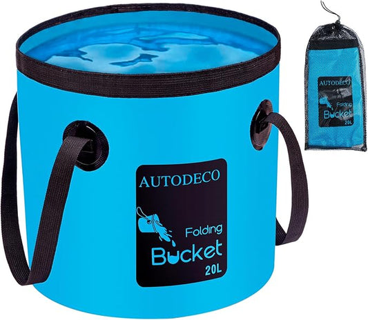 AUTODECO 5 Gallon Collapsible Bucket Water Container Portable Wash Basin for Fishing Camping Car Washing Hiking 20L-NeatNest