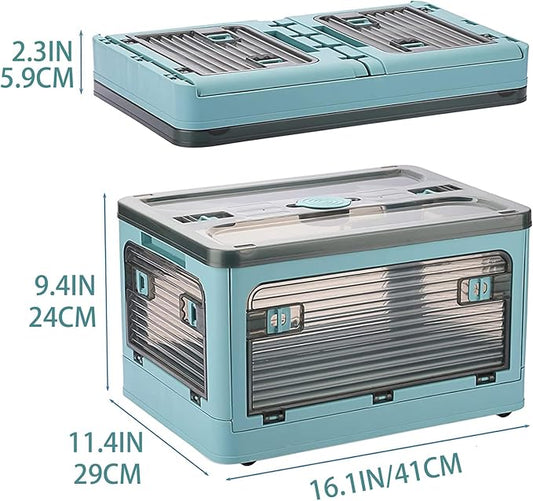 Collapsible Storage Bins,Storage Bins with Lids,Stackable 8.2Gal Folding Storage Box-NeatNest