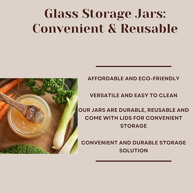 JARMING COLLECTIONS Mason Jars 16 Oz EXTRA WIDE MOUTH Jars with Lids - Glass Storage Jar 16 oz - with 2 (BPA Free) Plastic Storage Lids - Made in the USA (2 White Dome Plastic Lids)