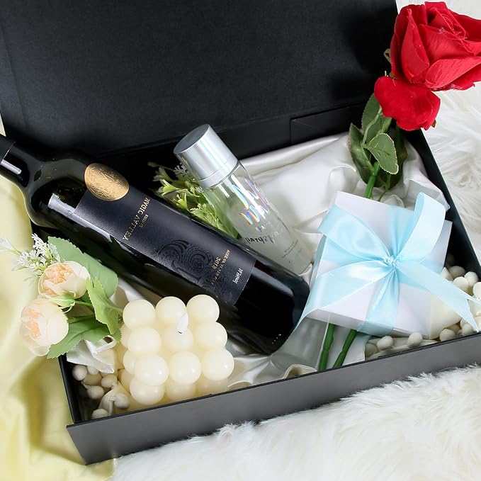 Aimyoo Galaxy Black Magnetic Gift Boxes with Lids 10.5x7x3 in, Medium Bridesmaid Groomsman Proposal Box, Rectangle Collapsible Box for Present Graduation Birthday Storage 5 Pack-NeatNest