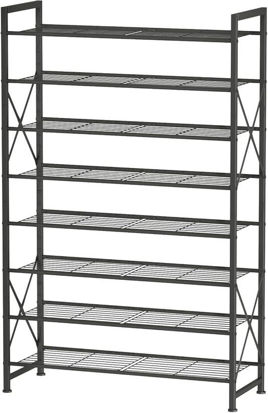 8 Tier Shoe Rack, Sturdy Metal Shoe Organizer Holds 40 Pairs, Tall Space-Saving Shoe Rack for entryway, Closet, Garage, Bedroom, Front Door Entrance-NeatNest