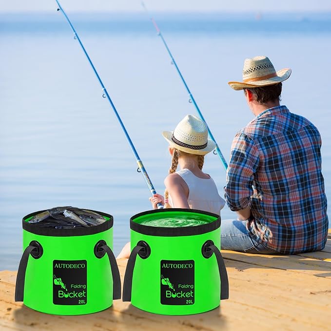 AUTODECO 20L Collapsible Bucket 5 Gallon Water Container Folding Water Bucket with Handle Portable Wash Basin-NeatNest
