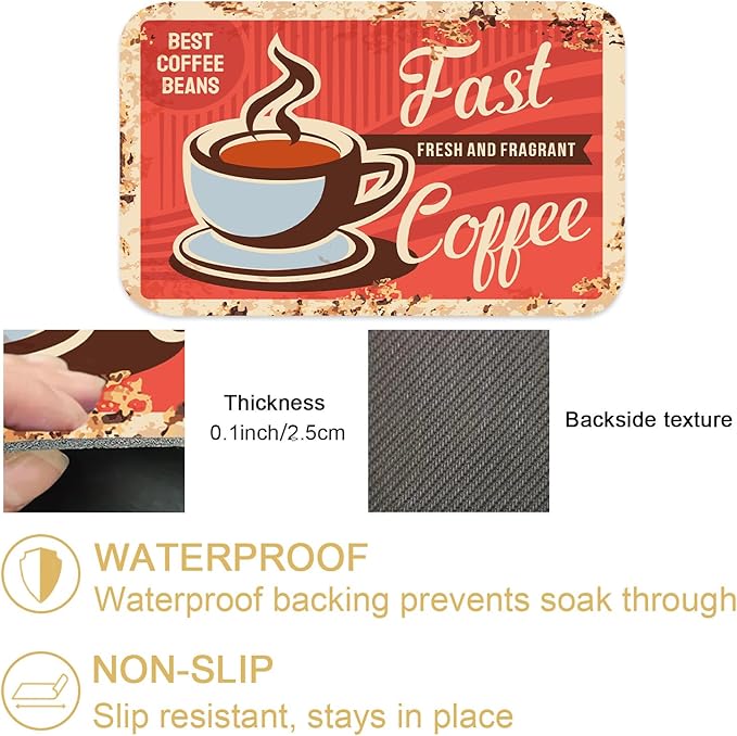 Coffee Dish Drying Mats for Kitchen Counter Absorbent Fast Dry Dish Drainer Rack Mats for Dishes Utensils Pot and Pan, Kitchen Accessories 20"x12"-NeatNest