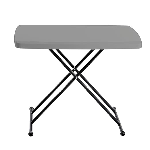 Iceberg IndestrucTable TOO 1200 Series Personal Folding Table and COSCO Multi-Purpose Adjustable Height Personal Folding Activity Table (2 Pack), Black-NeatNest