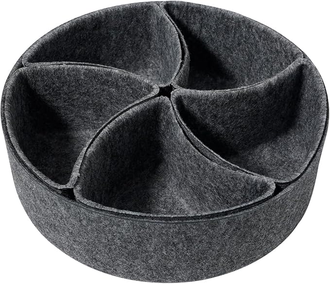 Felt Desk Drawer Organizer Tray,8 Pack Office Desk Drawer Dividers,Felt Drawer Round Storage Box For Saving Space,Makeup Drawer Organizer Bins.(Dark Gray)-NeatNest