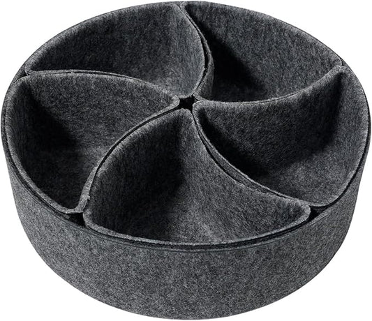 Felt Desk Drawer Organizer Tray,8 Pack Office Desk Drawer Dividers,Felt Drawer Round Storage Box For Saving Space,Makeup Drawer Organizer Bins.(Dark Gray)-NeatNest