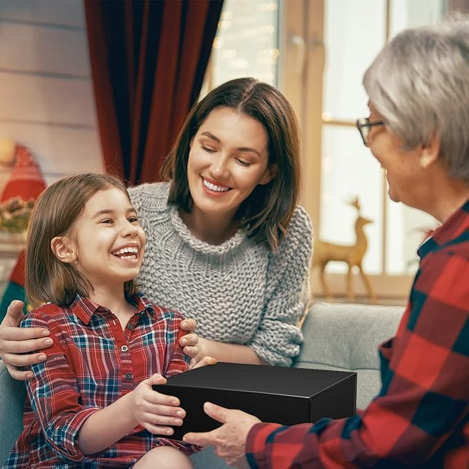 Black Gift Box 12" x 6" x 4" with Magnetic Closure Lid Gifts Boxe for Presents,Bridesmaid Gifts Boxes,Cute Box,Birthday Gift Boxe,Luxury for Gifts Packaging, Magnetic Gift Boxes for Wrapping Gifts (Black)-NeatNest