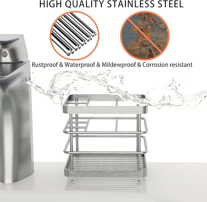 Bathroom Toothbrush Holder Toothpaste Holder, Stainless Steel 5 Slots Bathroom Organizers and Storage, Electric Tooth Brush Toothpaste Holder for Bathroom Countertop, Silver