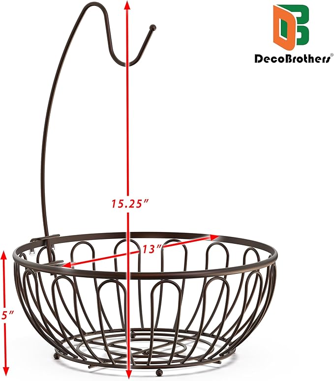 Deco Brothers Fruit Bowl with Banana Holder, Bronze-NeatNest