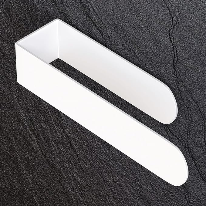 HUFEEOH Adhesive Hand Towel Holder, Kitchen Towel Rack Towel Bars Wall Mounted, Stainless Steel Bath Towel Holder for Bathroom Hotel Kitchen (8 inch, White)