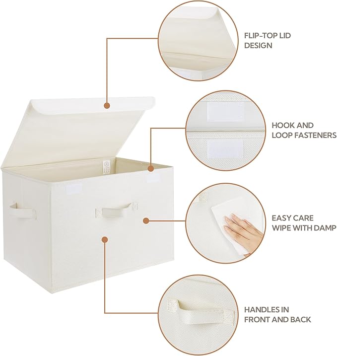 GRANNY SAYS Storage Boxes with Lids, Large Storage Bins with Lids, Decorative Box, Shelves Baskets, Clothes Storage and Organization, 2-Pack-NeatNest